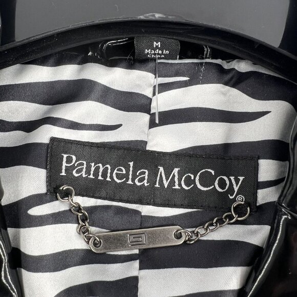 Pamela McCoy Women’s Size Medium Vinyl Patent Leather Jacket Black New with tags - Picture 9 of 9